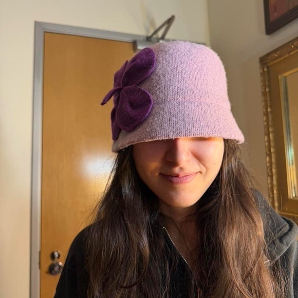 Elegant Lavender Cloche Hat with Purple Bow